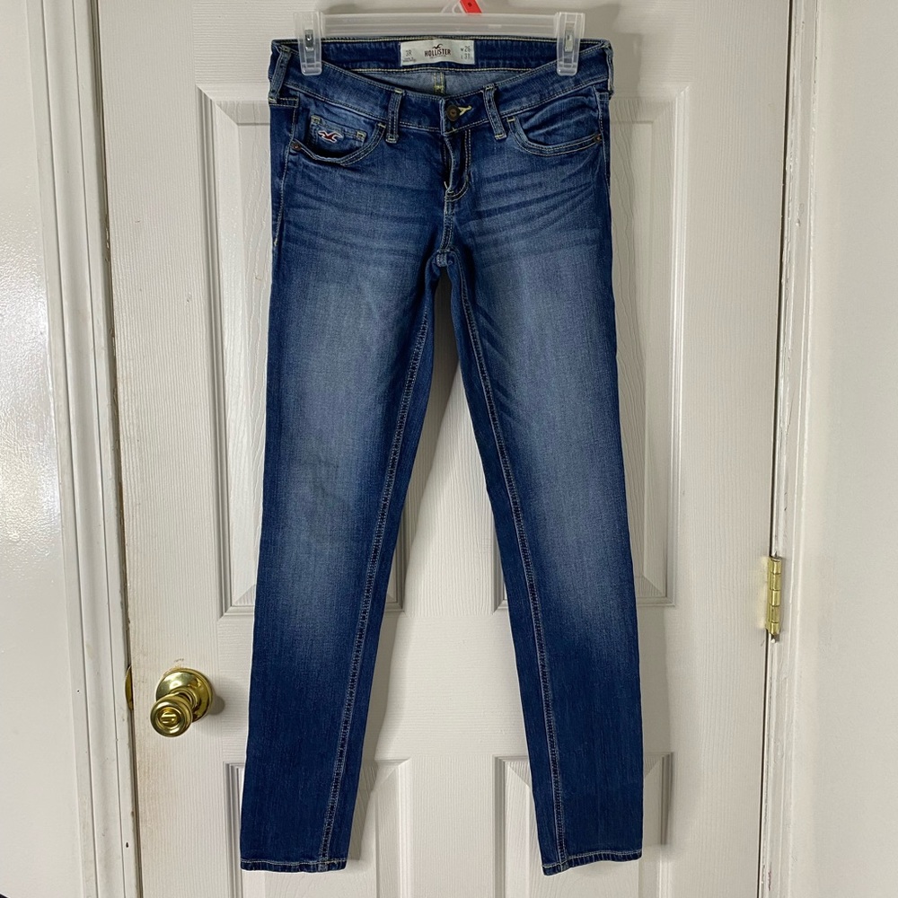 Dark Wash Hollister Low-Rise Skinny Jeans
